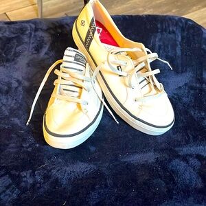 New Women’s Sperry Sneakers , white and blue , never worn size 8